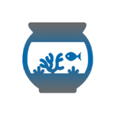Symbolzeichnung eines Aquariums mit Fisch