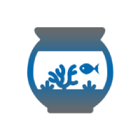 Symbolzeichnung eines Aquariums mit Fisch