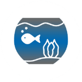 Symbolzeichnung eines Aquariums mit Fisch